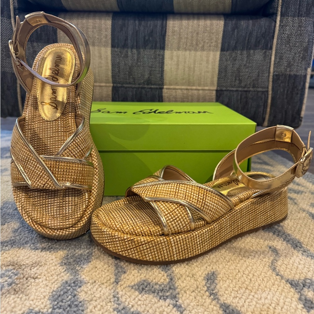 Sam Edelman Gold Sandals Elegant Design